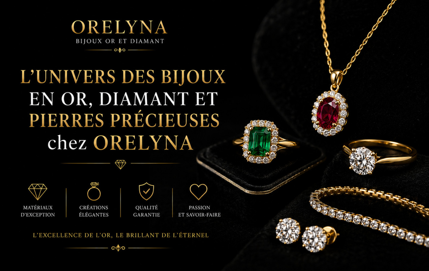 L’univers des bijoux en or, diamant et pierres précieuses chez Orelyna